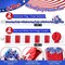 4 Pcs 4th of July Parade Float Decorations, American Flag Float Fringes and Patriotic Tinsel Garlands, Red White Blue Garland for Independence Day Memorial Day Decoration (American Flag)